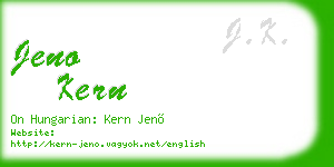 jeno kern business card